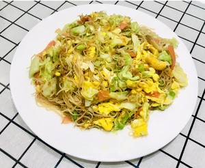 The practice measure that cabbage egg fries vermicelli made from bean starch 4