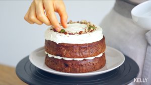 Nut carrot cake / sweet not the improved recipe of be bored with + decorate gimmick / bake video cake piece 12 " beautiful type cake " practice measure 34
