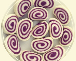 The practice measure of violet potato steamed bread 12