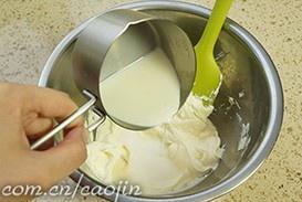 The practice measure of cake of light cheese of dough made with boiling water 2