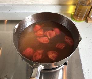 The practice measure of soup of gluten of tomato of wintry day warm body 3