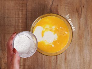 The practice measure of cake of yoghurt of blue berry of the edition that do not have oil 6