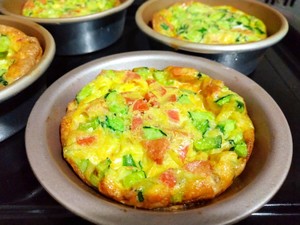 The cake of nutrient vegetable egg that suits breakfast most (suit a child especially) practice measure 6
