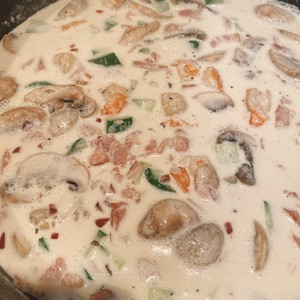 The practice step that looks face of very solemn Italian butter seafood 21
