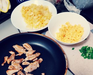 Mix lardy, the practice measure that egg of potato drumstick flesh fries a meal 6