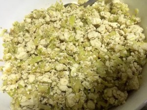 The practice measure of fried dumpling of element of pumpkin bean curd 4