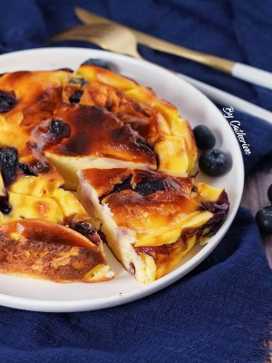 The practice measure of cake of yoghurt of blue berry of the edition that do not have oil 12