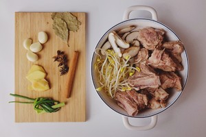 The practice measure of face of chop of braise in soy sauce 1