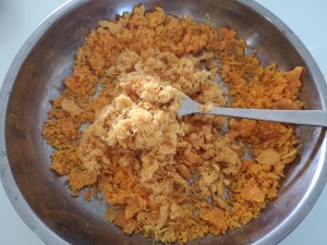 The practice measure of cake of dried meat floss of salty yoke of ancient early taste 7