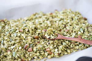 The practice measure of Matcha Granola of cornmeal of the nutlet that wipe tea 3