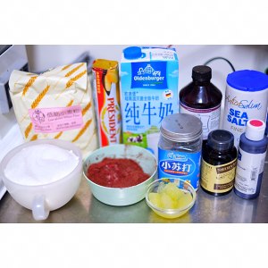 Cake of cheese of red plush cream [improved recipe / measure exceeds detailed] practice measure 1