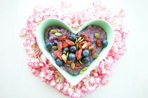 The practice measure of blue berry violet porridge 3