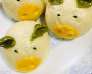Cartoon modelling steamed stuffed bun - piggy sweetened bean taste is wrapped - the practice measure of the steamed stuffed bun that darling likes most 11
