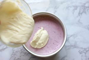 Gradual change blue berry freezes Zhi person cake (avoid bake) practice measure 8
