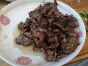 The practice measure of noodles served with soy sauce of too oily meat 5