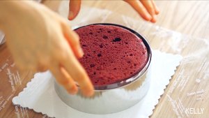 The cake of light Kagong velvet that need not wipe a face / low card recipe + decorate doohickey + the method that squeeze a flower / bake video cake piece 11 " beautiful type cake " practice measure 34