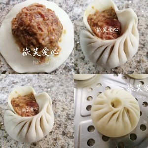 Flesh of fresh pork green Chinese onion is wrapped (teach your water to hit stuffing) practice measure 3