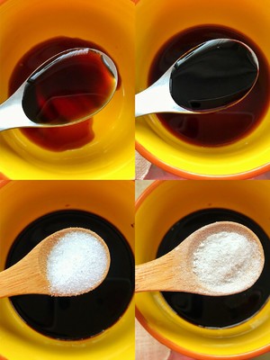 The practice measure of appetizing green oily noodles served with soy sauce 1