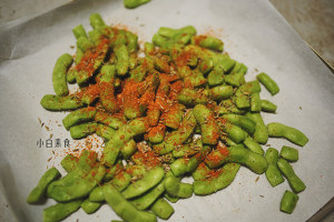 The practice measure of the barbecue gust young soya bean that bake 3