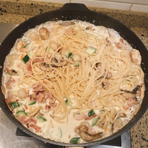 The practice step that looks face of very solemn Italian butter seafood 22