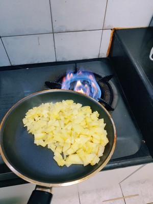 Mix lardy, the practice measure that egg of potato drumstick flesh fries a meal 5