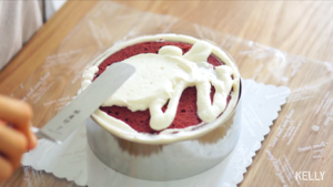 The cake of light Kagong velvet that need not wipe a face / low card recipe + decorate doohickey + the method that squeeze a flower / bake video cake piece 11 " beautiful type cake " practice measure 36
