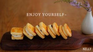 Soft and fragrant cheese coco sandwich is crisp cake / bake video biscuit piece the practice measure of 8 51