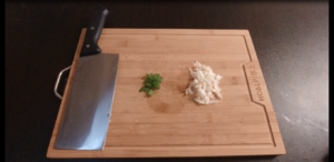 The practice measure that egg of shelled fresh shrimps fries a meal 5