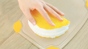 The practice measure of cake of double lubricious omelette 9