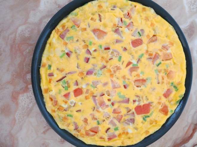 クイックワーカー朝食の卵の栄養のケーキの実践