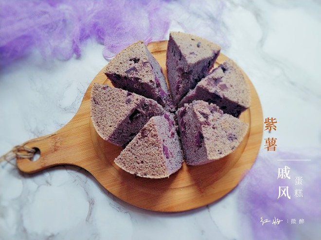 
The practice of cake of wind of violet potato relative, how to do delicious