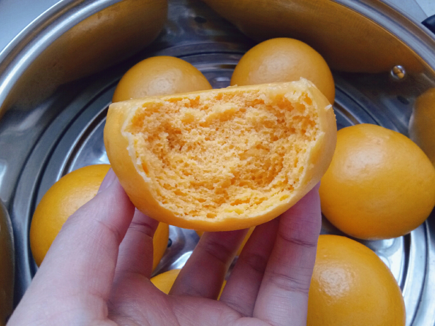 
Super and loose the practice of delicious pumpkin steamed bread
