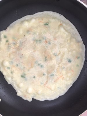 The practice measure of cake of egg of carrot chopped green onion 6