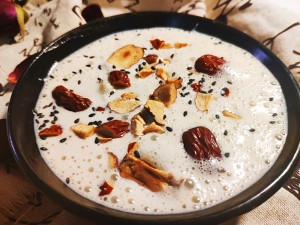 Try in person effective? ? Reduce weight, period recuperation, unripe hair is all-purpose congee, pumpkin seeds of seed of flax of yam red jujube congee [broken wall machine] practice measure 8