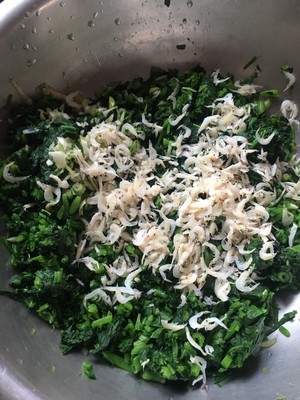 The emerald dumpling with green delicious nutrition (stuffing of spinach dried small shrimps) practice measure 5