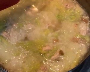 The practice measure of soak cooked rice in soup or water 2
