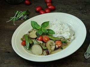 The practice measure of green curry aubergine 7