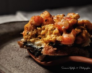 Sandwich of slippery egg of shrimp of zephyr sea liver mosses [healthy skill is grasped] practice measure 8