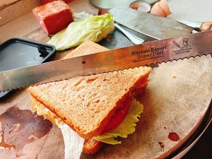 The practice measure of sandwich of ham whole wheat 8