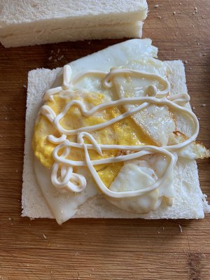 The practice measure of sandwich of quick worker breakfast 3