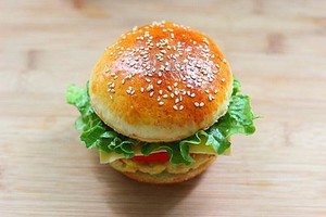 Breakfast hamburger is in Kendeji easily the home is done---"Corn chicken hamburger " practice measure 20