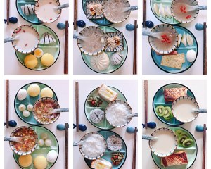 Quick worker of office worker weekday the practice measure of breakfast of portion of two-men of 25 days of healthy nutrition 2