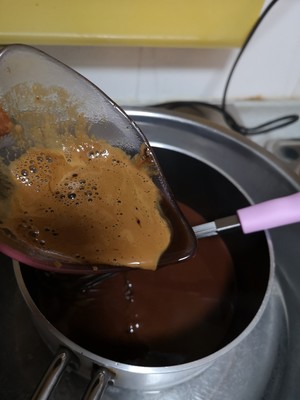 The practice measure of cake of coffee of Hei Qiao of unripe ketone ～ 4