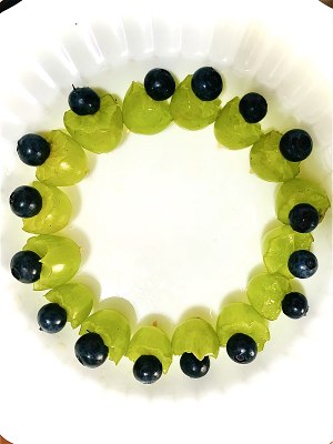 The practice measure of yoghurt of pattern of green Pu blue berry 3