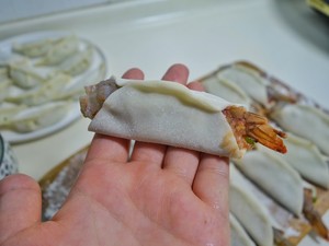 The practice measure of fried dumpling of crisp bright shrimp 8