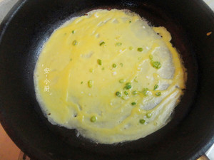 Cake of egg of chopped green onion (breakfast of quick worker nutrition) practice measure 6