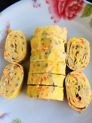 The practice measure of breakfast chicken egg roll 11