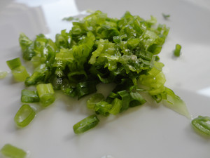 Cake of egg of chopped green onion (breakfast of quick worker nutrition) practice measure 2