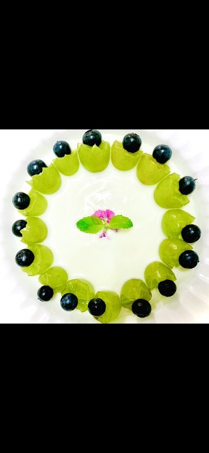 The practice measure of yoghurt of pattern of green Pu blue berry 5