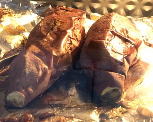 The practice measure of the oil drifting candy with the sweet yam of wintry day demarcate that bake 11